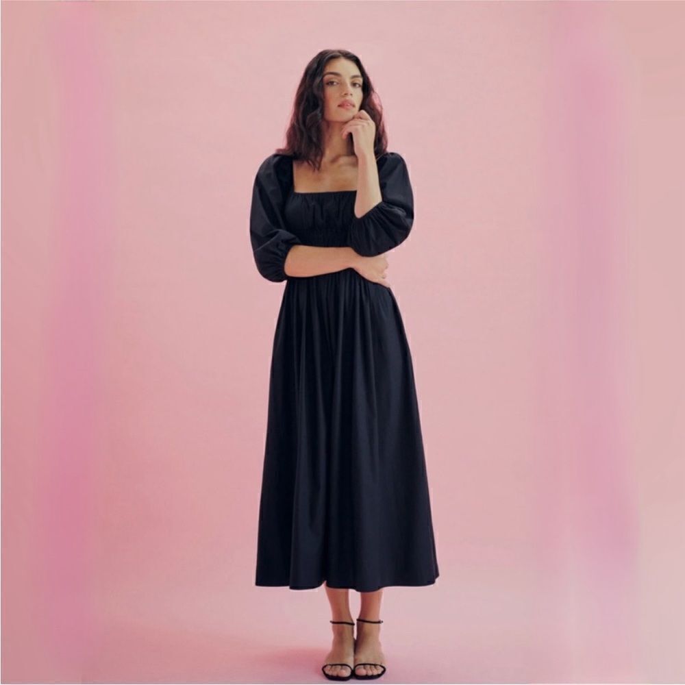 NWT Reformation Bennie midi dress in black - Picture 3 of 15